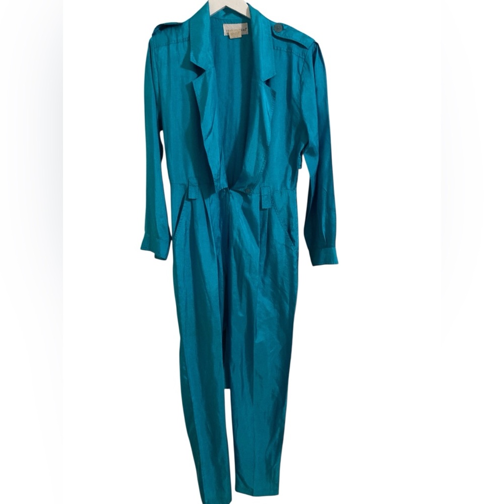 VTG Joan Walter’s Teal Long-Sleeve Women's Jumpsuit- Sz 10- SO GREAT!